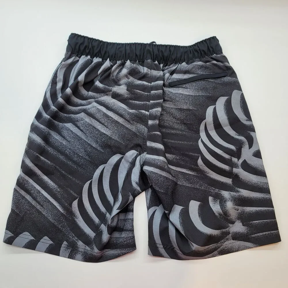Speedo Men's Medium Board Shorts Swim Trunks Black Gray Graphic Board Shorts